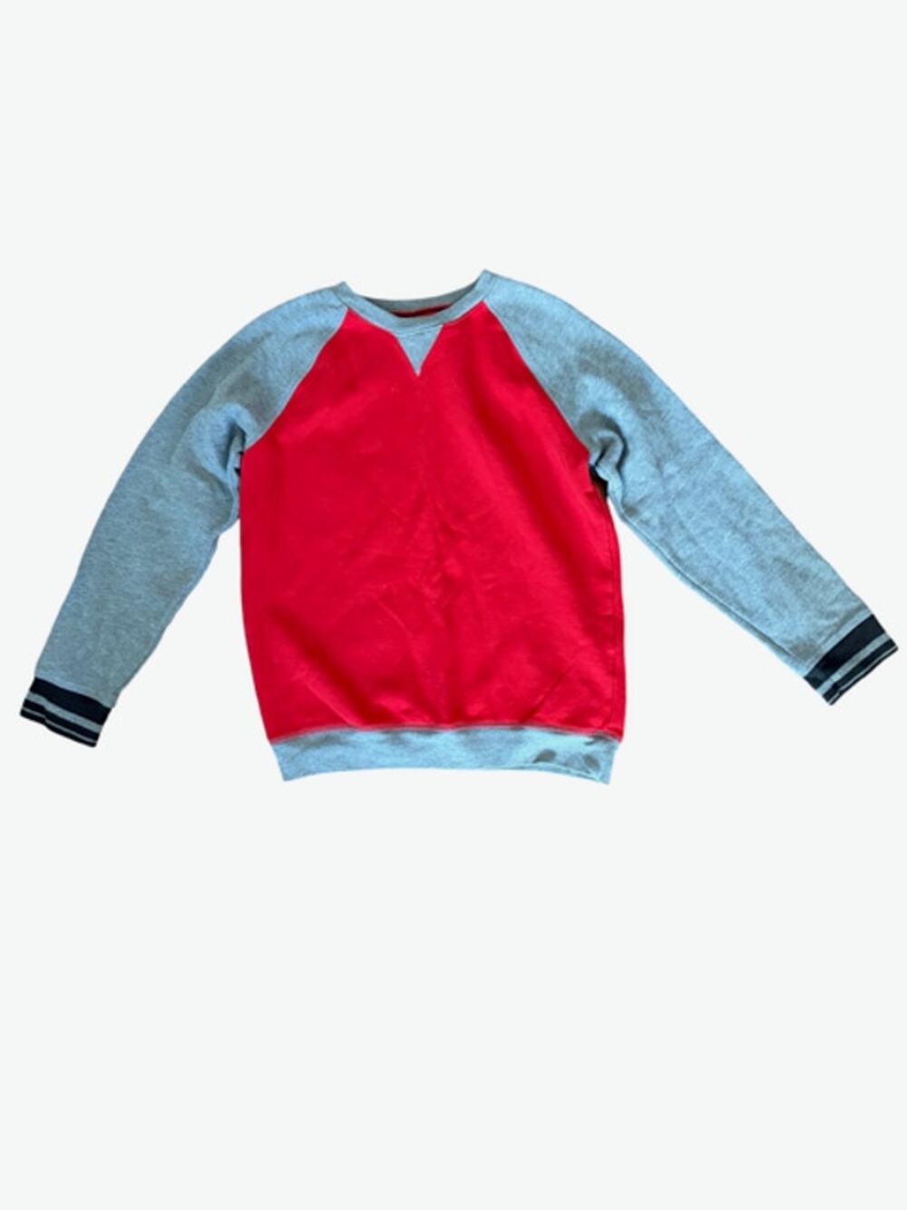 Athletic Works Boys Sweatshirt Size XL 14/16 Red Gray Fleece Crewneck Pullover